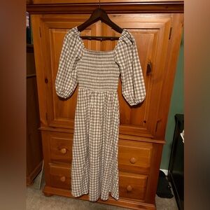 NWT Neuflora XS Brown Gingham Hartselle Dress